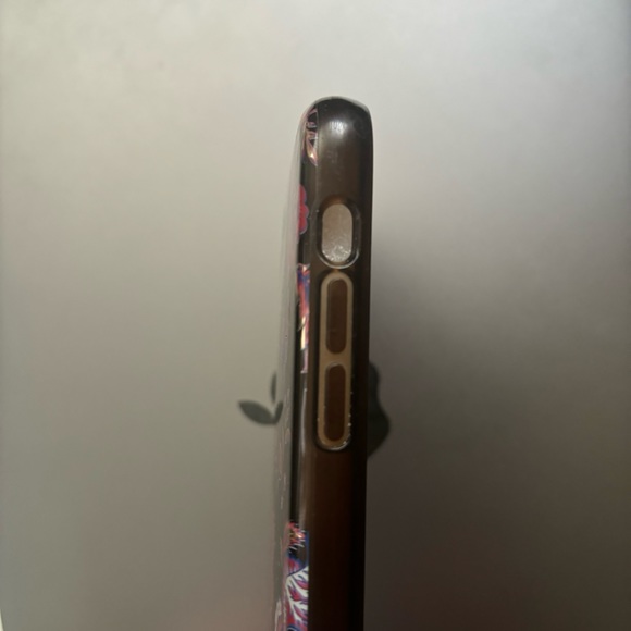 Rebecca Minkoff iPhone XR case, Hypnotic Floral blk translucent w/metallic gold - Picture 9 of 14